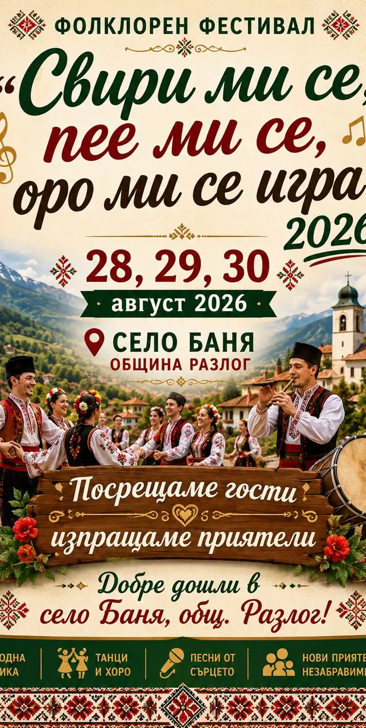 Фолклорен фестивал "Свири ми се, пее ми се , оро ми се игра" 2026