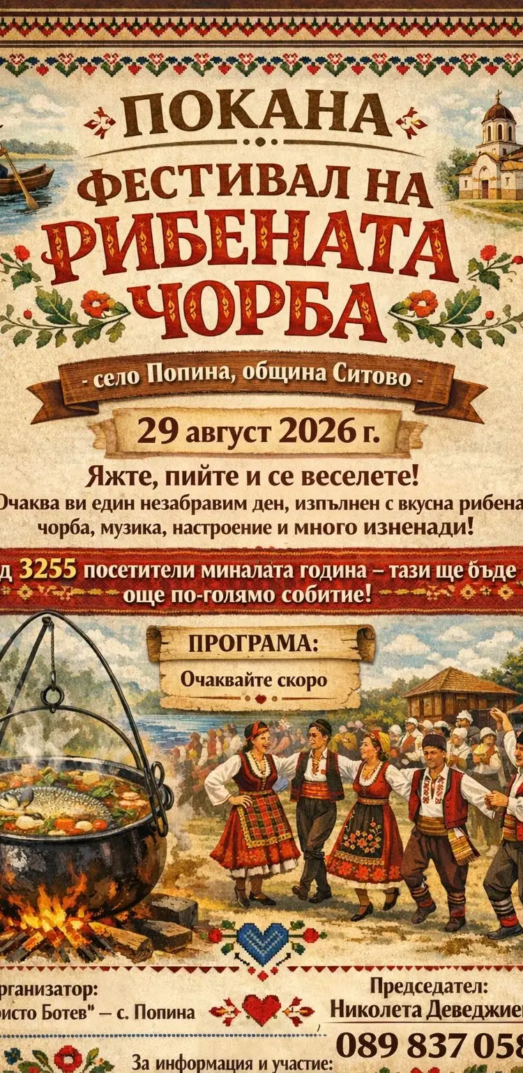 "Фестивал на рибената чорба" Попина 2026